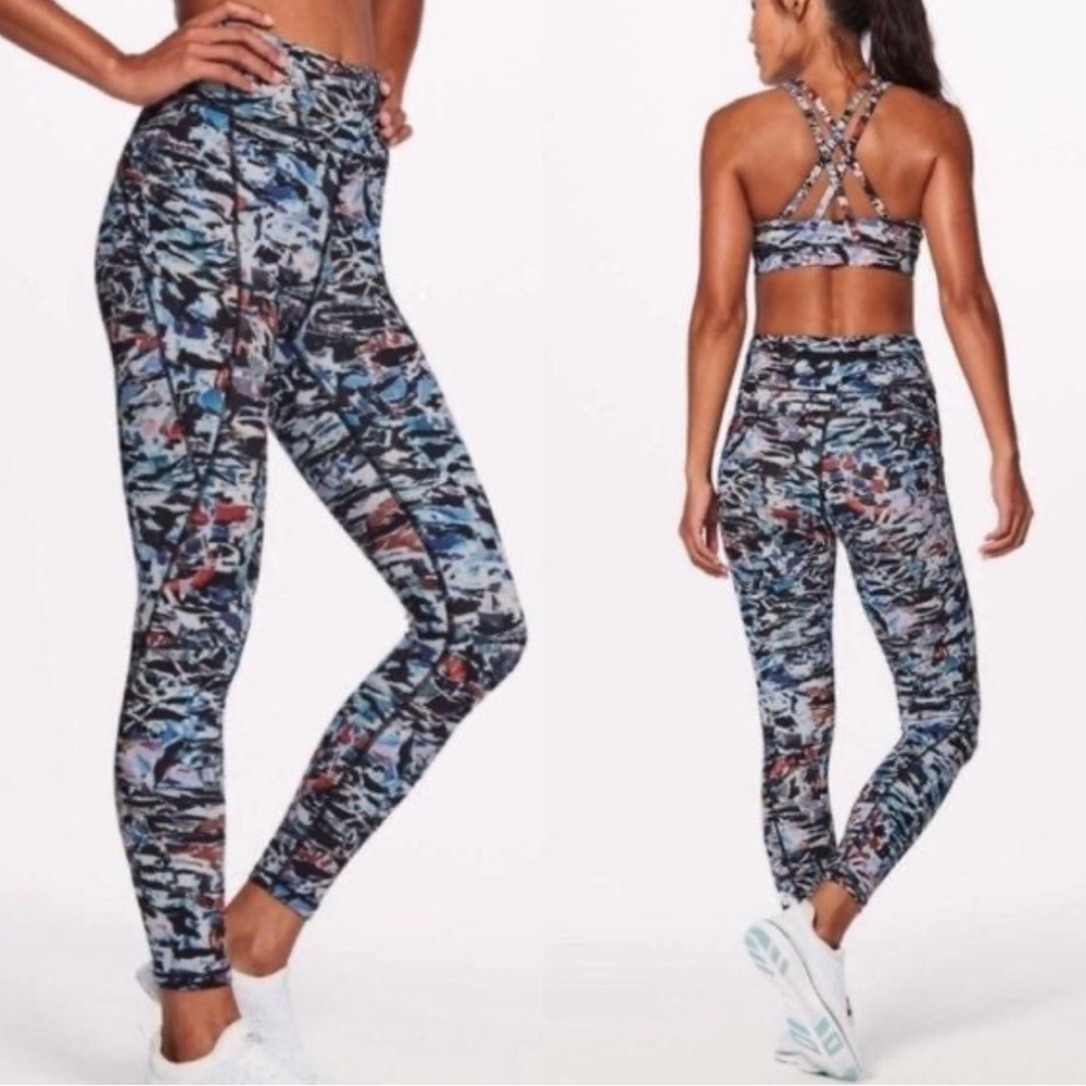 Lululemon athletica abstract print leggings, sz 6